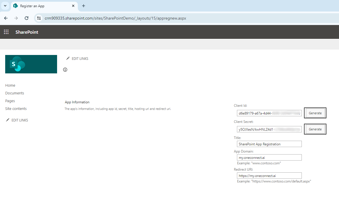 SharePoint Generate Id and Secret.png