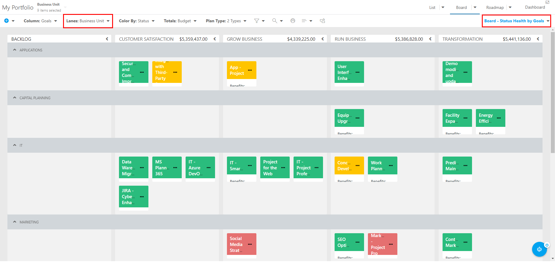 Trial Guide - My Portfolio - Board - Status by Goal View - BU Lanes - Feb 24.png