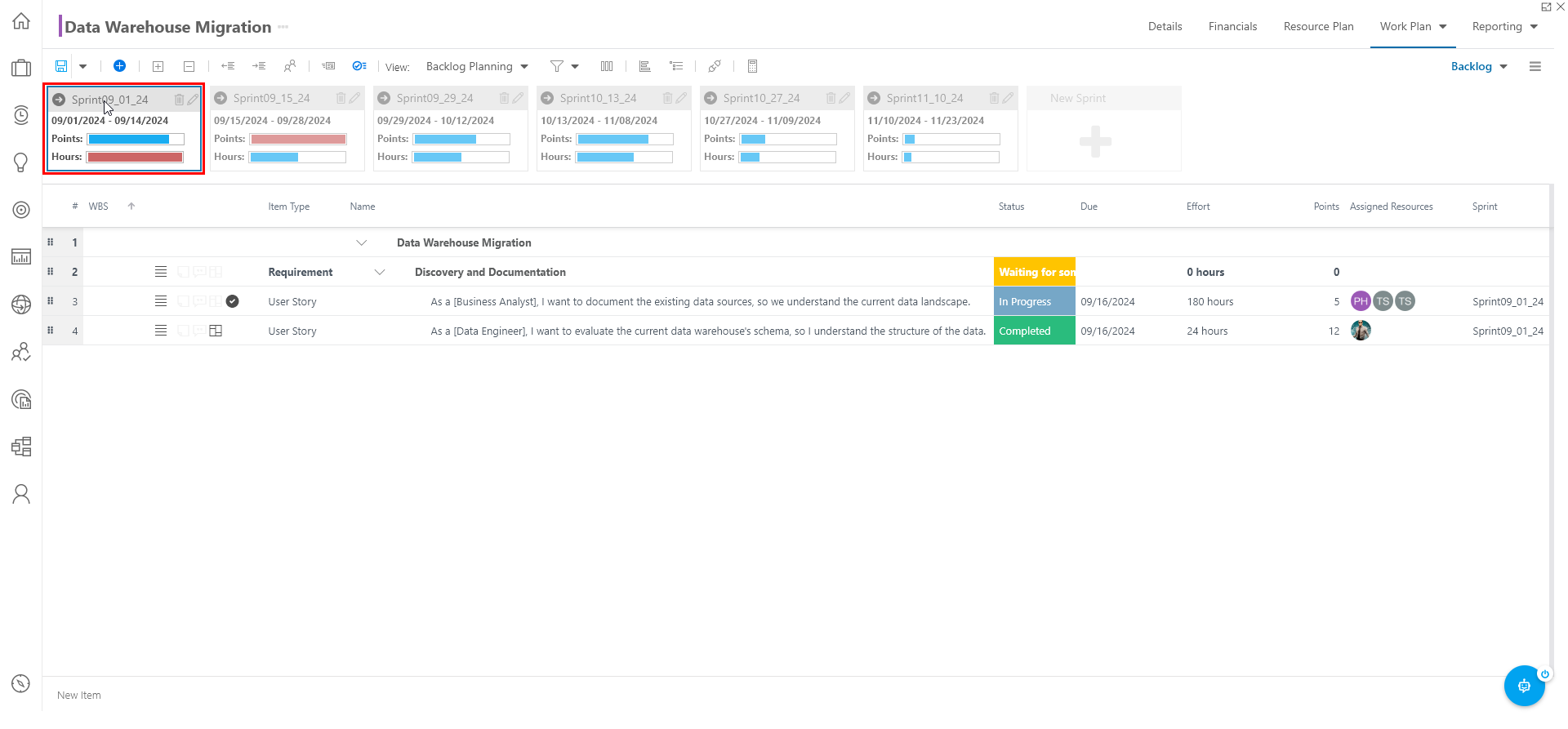 Trial Guide - Manag a Plan - Backlog filtered by sprint.png