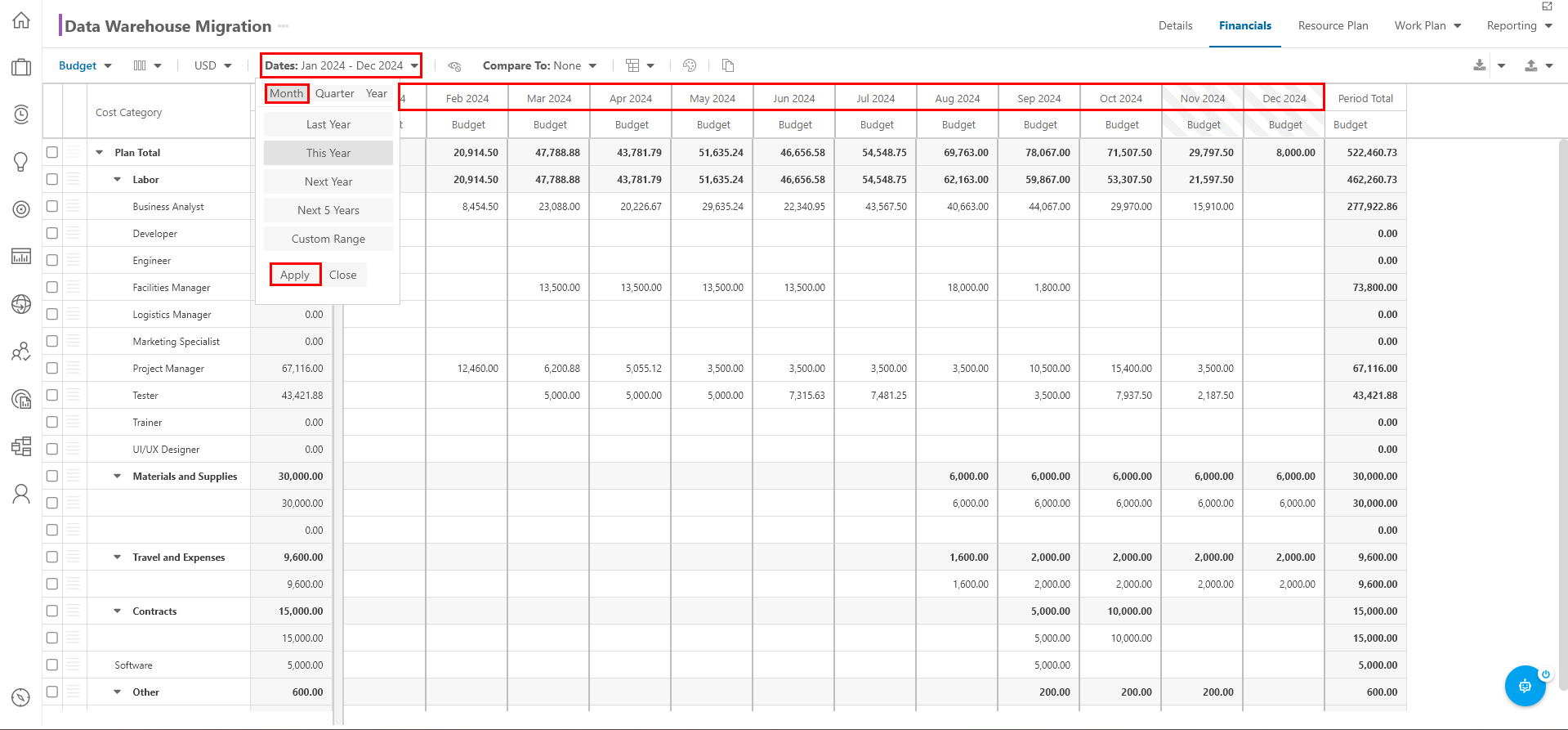 Trial Guide - Manage a Plan - Financial Plan Months.png