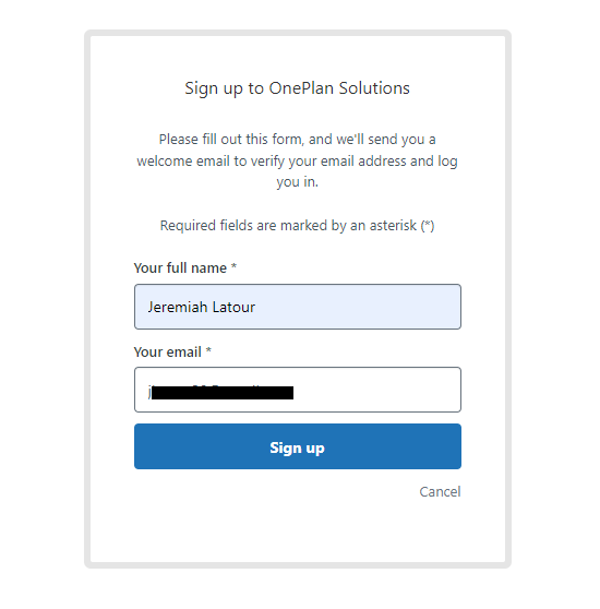A sign up form with black text

Description automatically generated