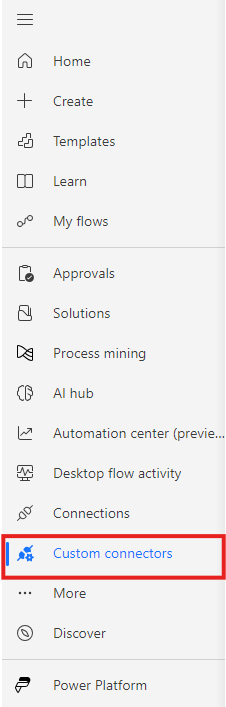 Select Custom Conectors from Left Nav.png