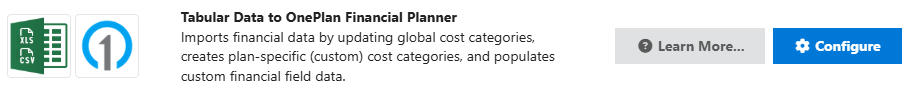 Tabular Data to OnePlan Financial Planner Integration - Integration ...