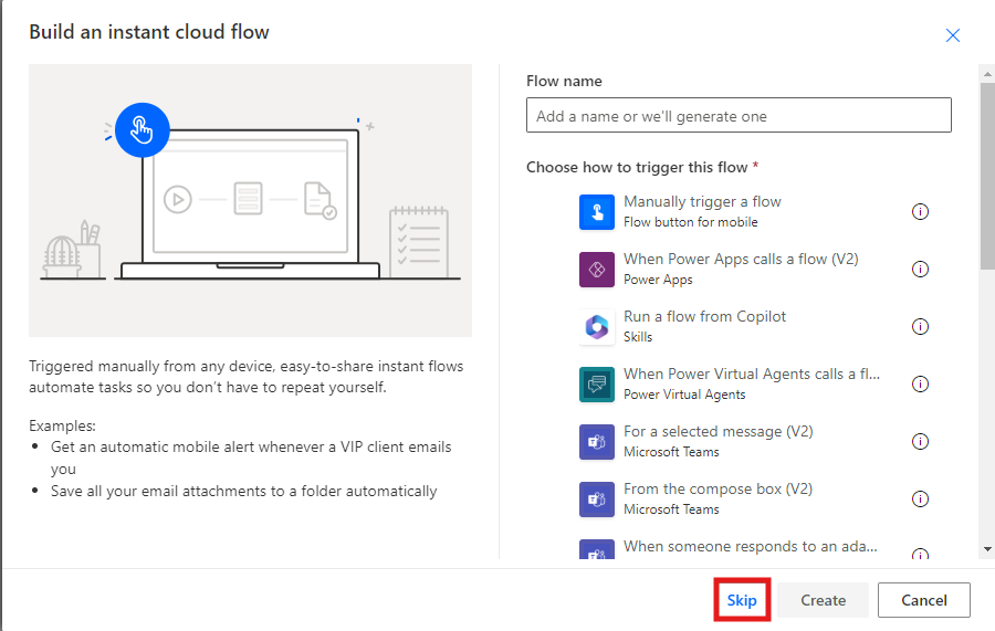 New instant cloud flow screen skip.png