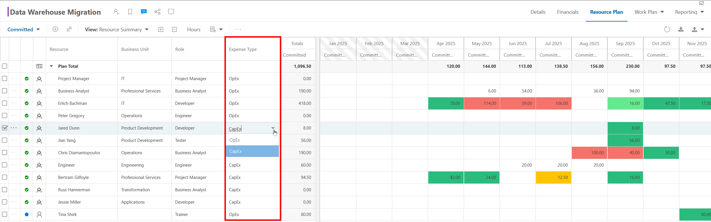 Cost Center Field in Resource Plan.png