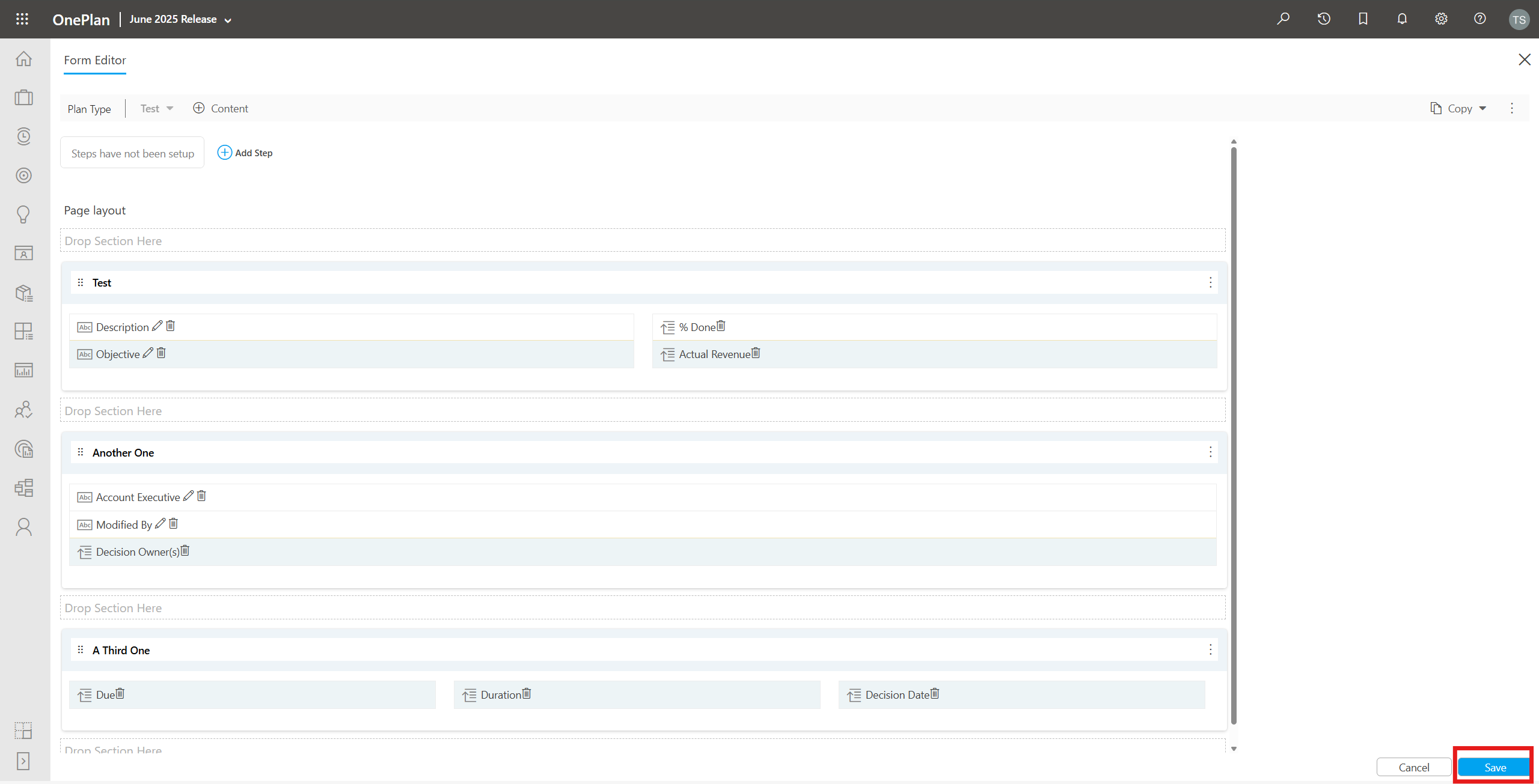 Added Fields Save Form