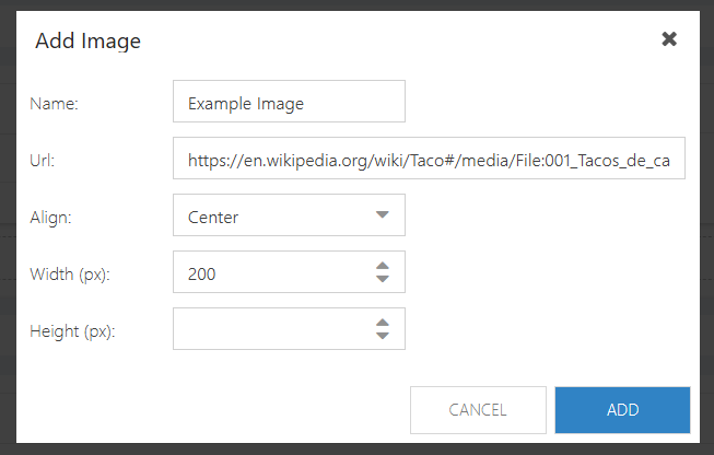 Add Image Element Form