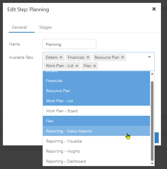 Add Status Reports to Available Tabs.png