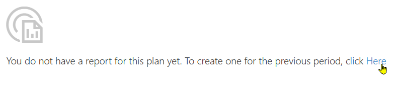 Message with a link to create a status report for the previous period